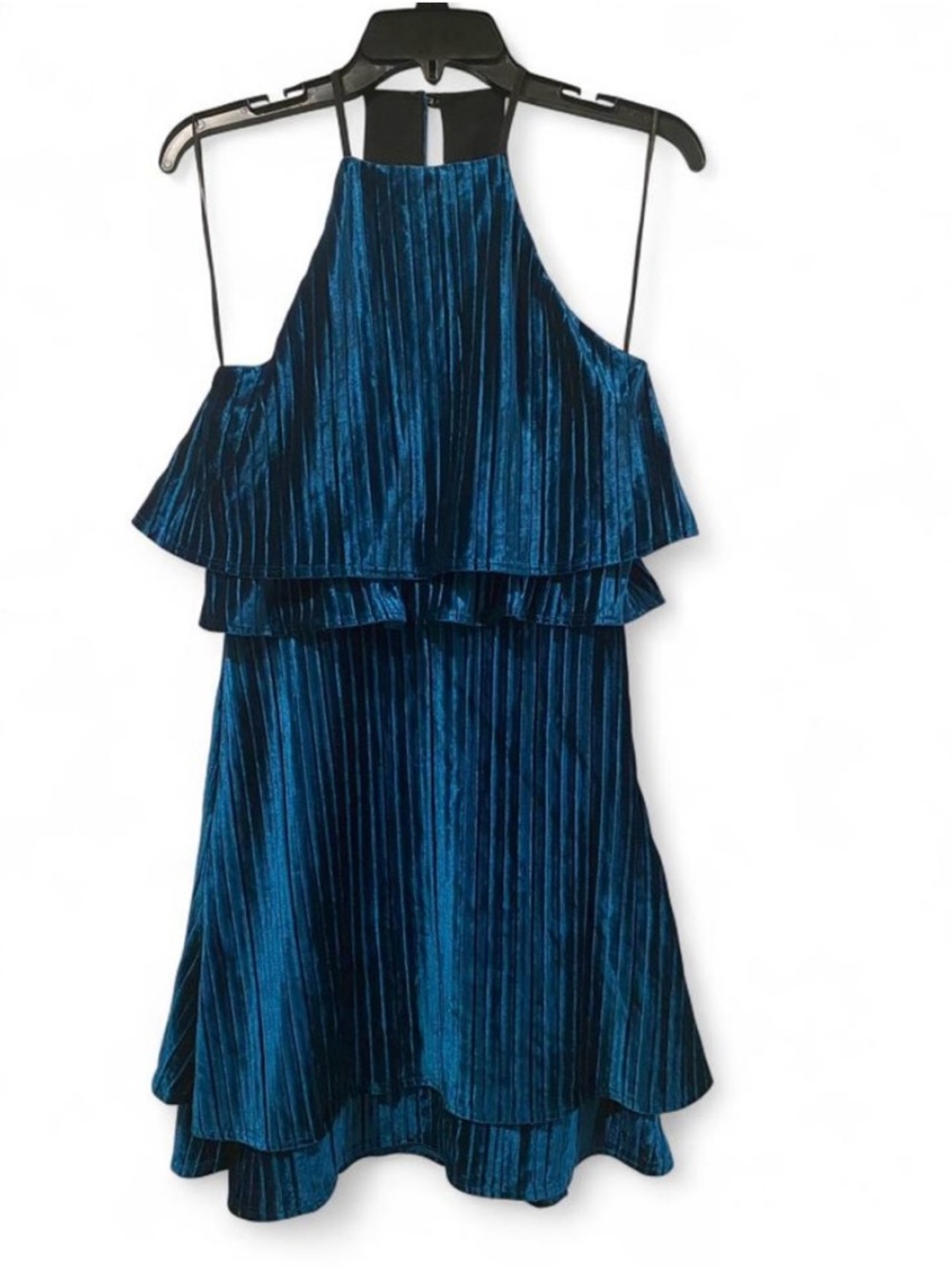 Likely Black and Teal Blue Velvet Dress